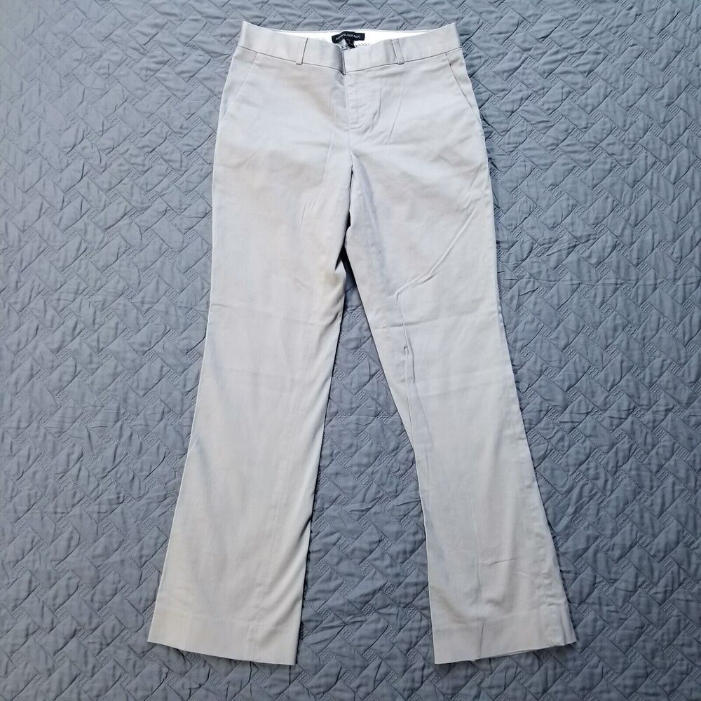 Banana Republic Dress Pants Womens 2 Brown Petite Logan Flat Front Straight